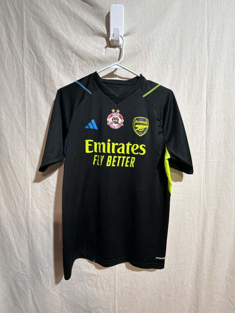 Adidas Arsenal FC Aeroready Training Jersey Black Mens Medium Slim Fit